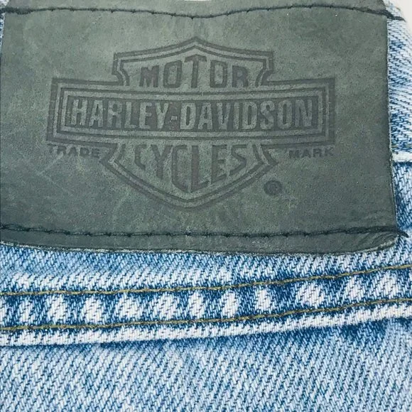 Harley Davidson Women's Size 14 Reg Denim Blue Jean Preowned Fair Condition - Picture 4 of 12